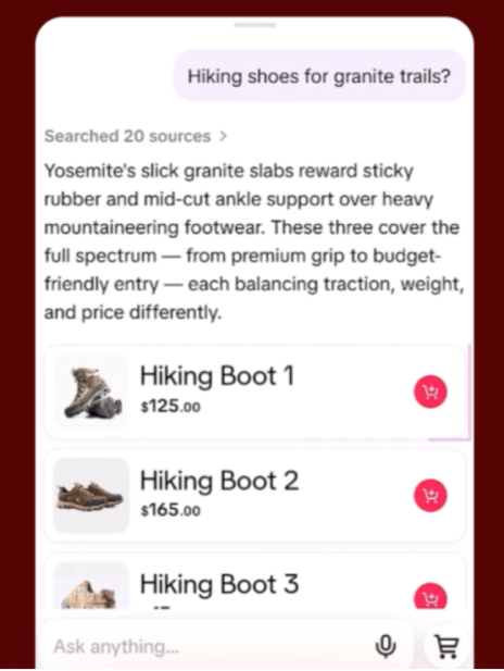 L'assistant d'achat de TikTok répond à une question, puis propose les produits à acheter (TechCrunch)